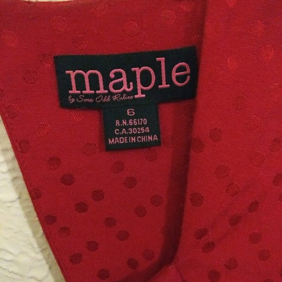 Raspberry Red Polka Dot Jacquard Dress - Picture 5 of 6